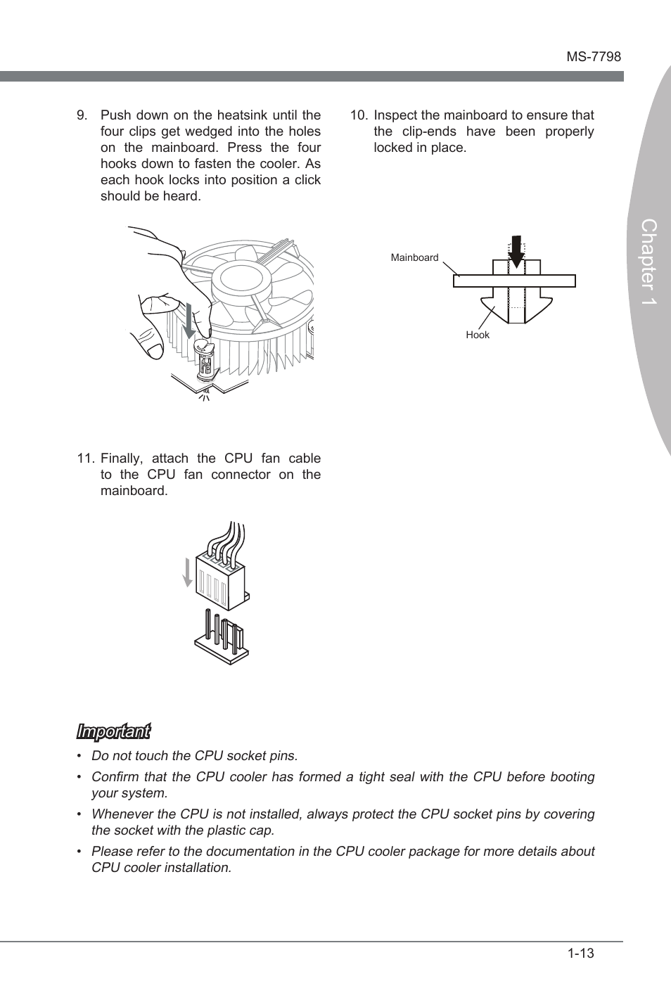 Chapter 1, Important | MSI B75MA-G43 User Manual | Page 23 / 76