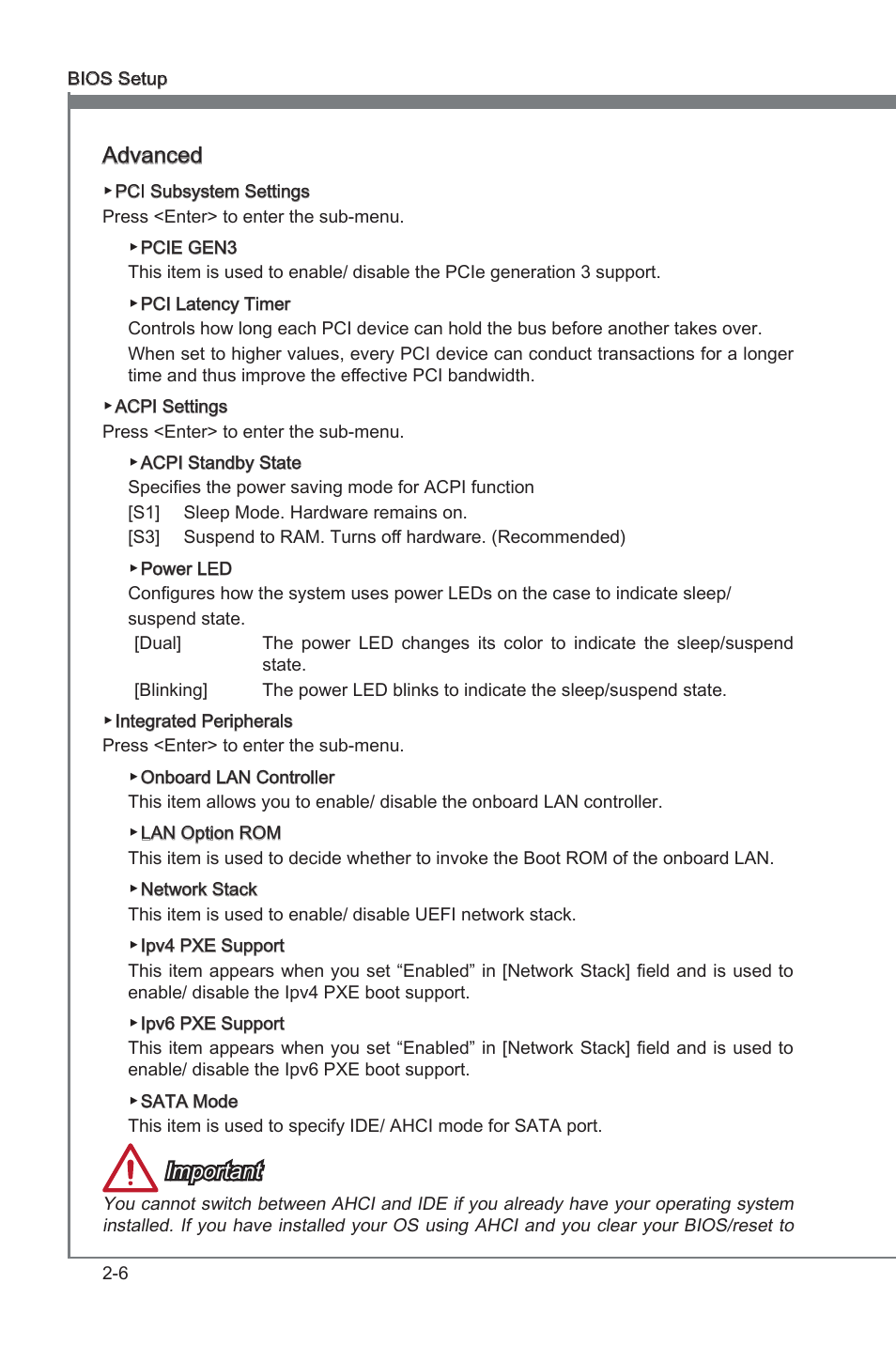 Advanced, Important | MSI B75MA-G43 User Manual | Page 46 / 76