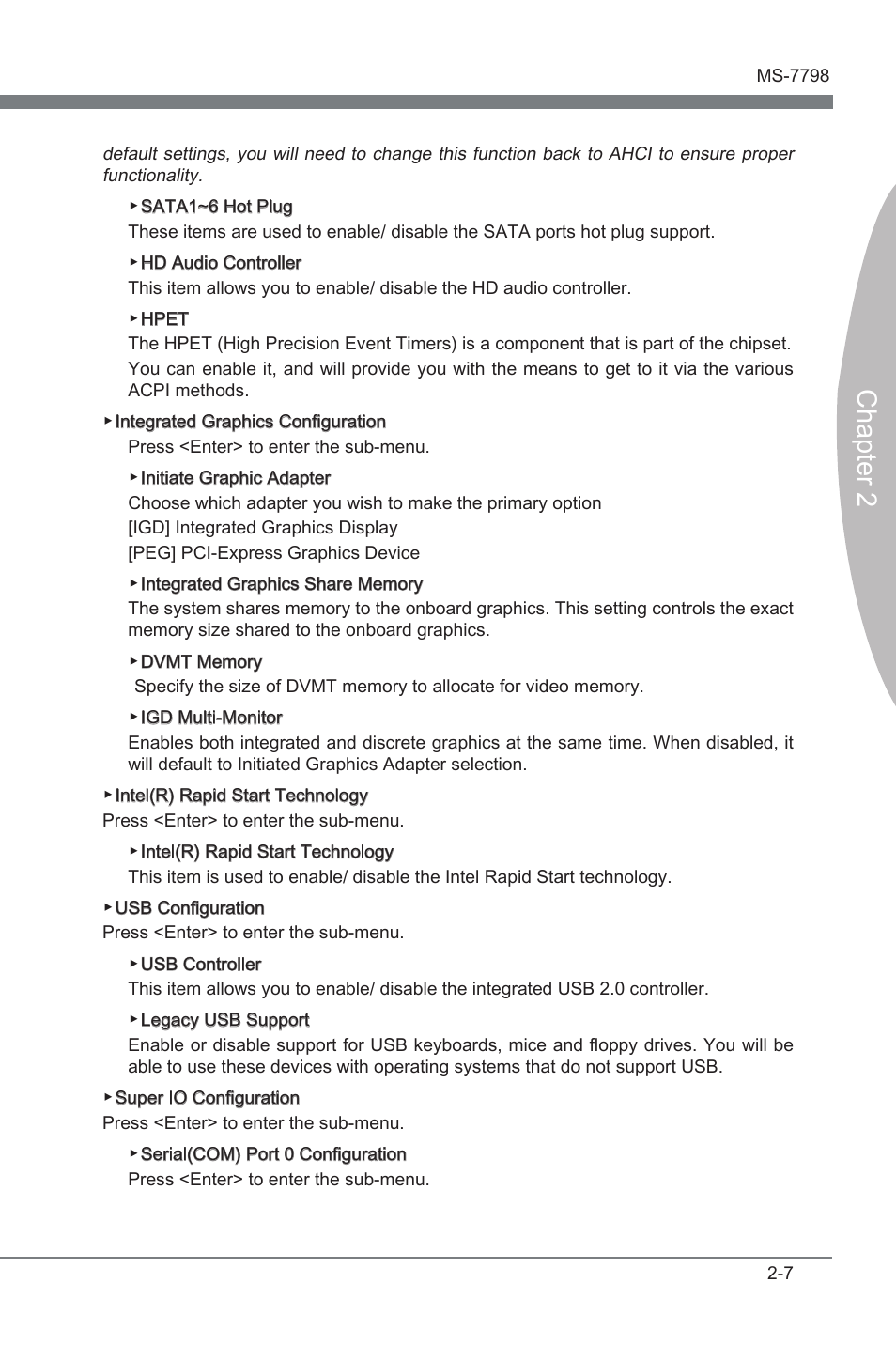 Chapter 2 | MSI B75MA-G43 User Manual | Page 47 / 76