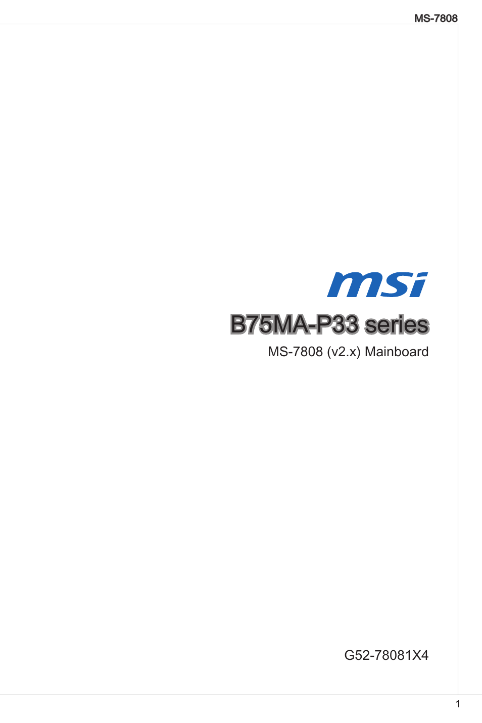 MSI B75MA-P33 User Manual | 204 pages