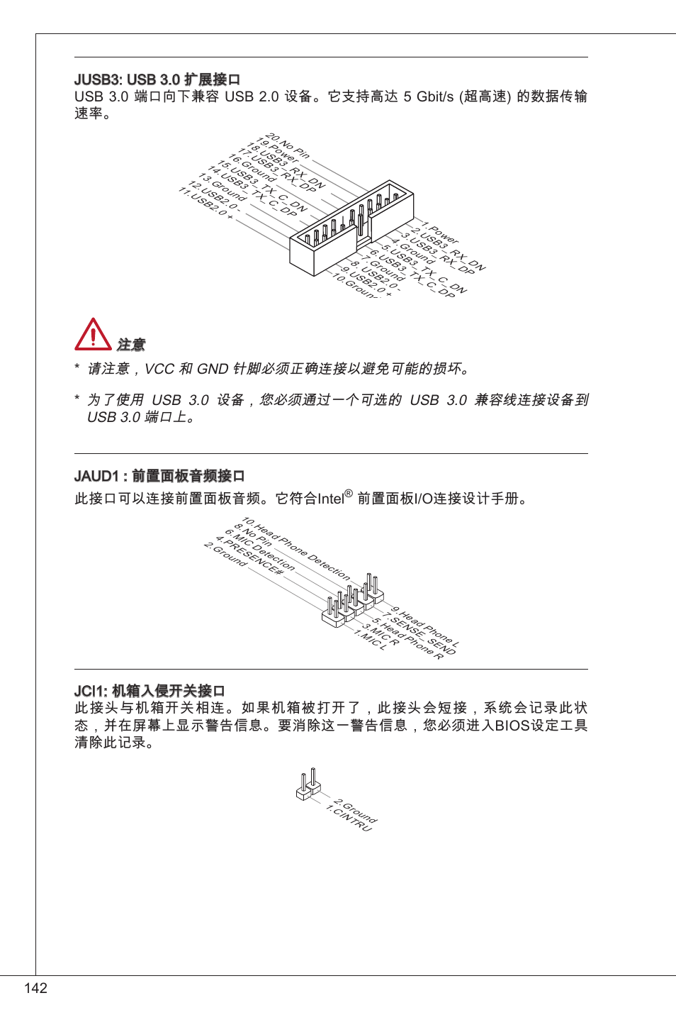 前置面板i/o连接设计手册 | MSI B75MA-P33 User Manual | Page 142 / 204