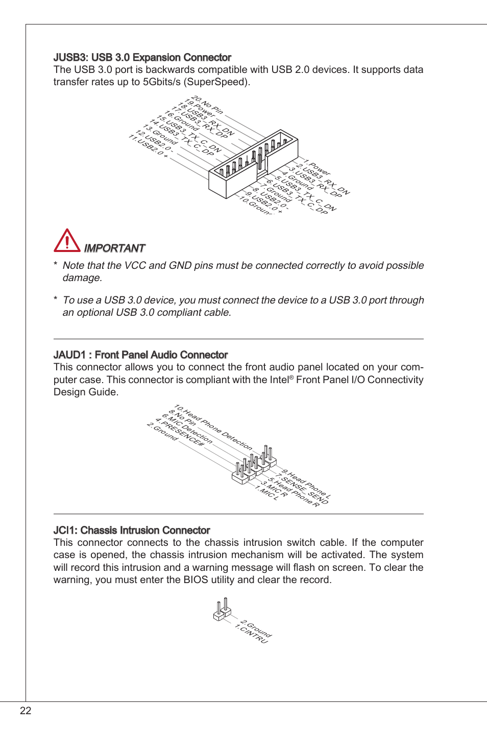 Front panel i/o connectivity design guide | MSI B75MA-P33 User Manual | Page 22 / 204