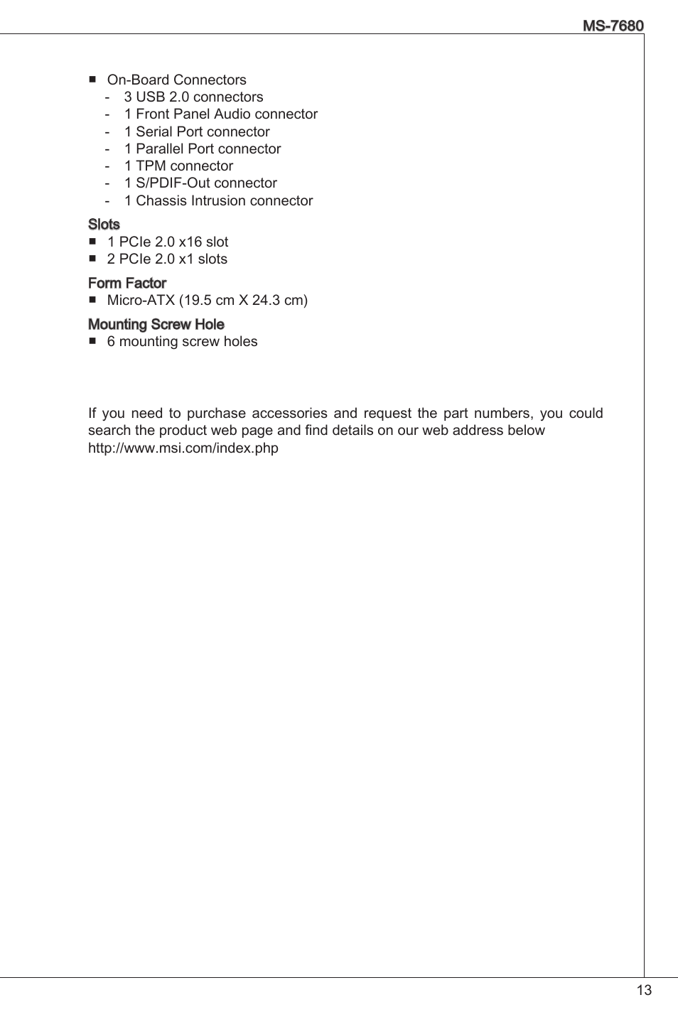 MSI H61M-P25 (B3) User Manual | Page 13 / 155