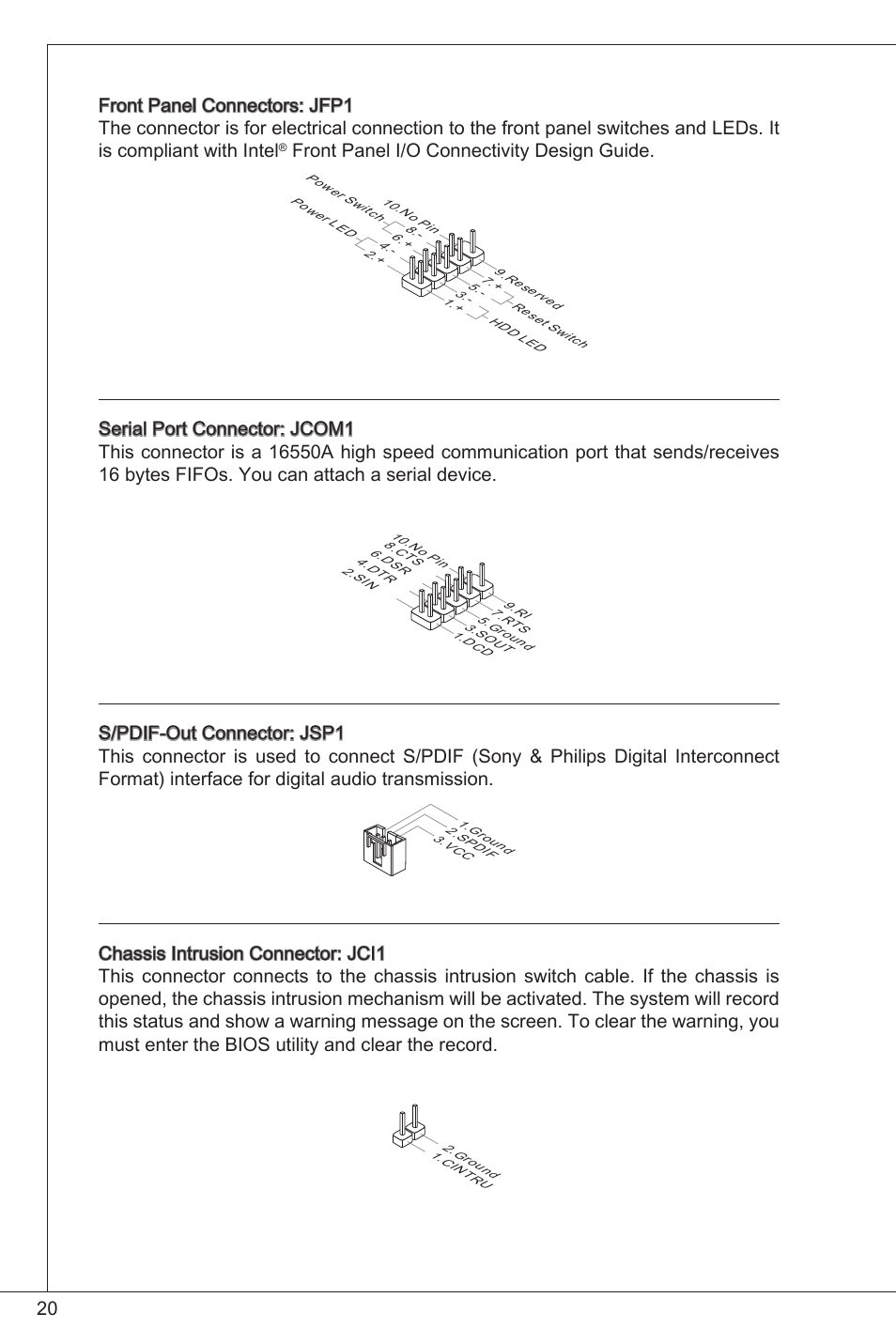 Front panel i/o connectivity design guide | MSI H61M-P25 (B3) User Manual | Page 20 / 155