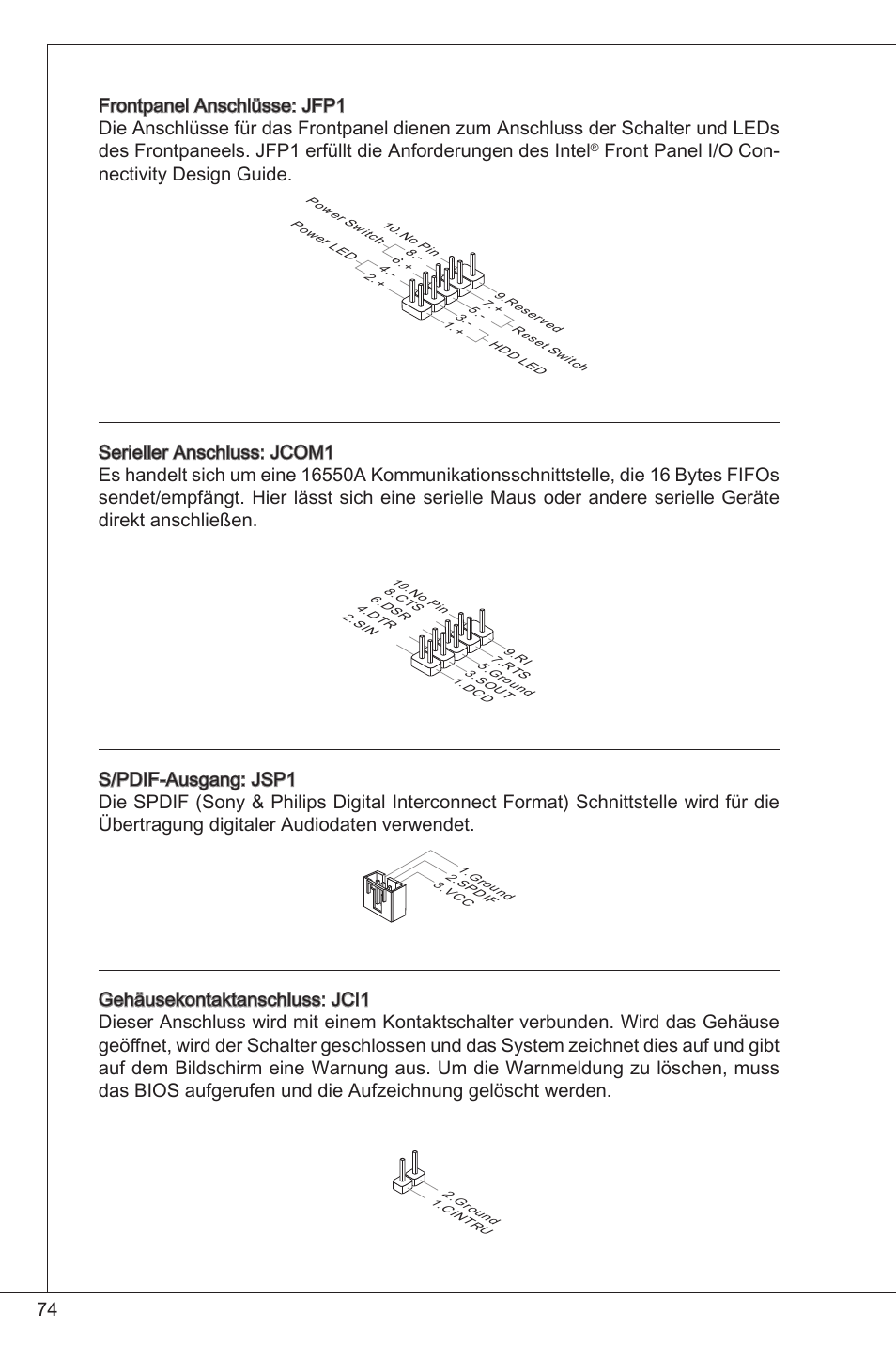 Front panel i/o con- nectivity design guide | MSI H61M-P25 (B3) User Manual | Page 74 / 155