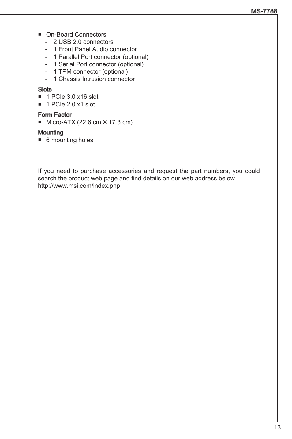 MSI H61M-P20 (G3) User Manual | Page 13 / 159