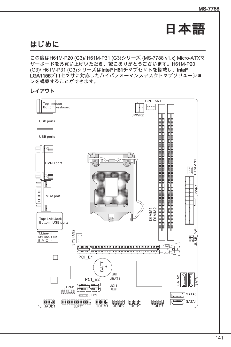 はじめに, H6チップセットを搭載し、intel | MSI H61M-P20 (G3) User Manual | Page 141 / 159