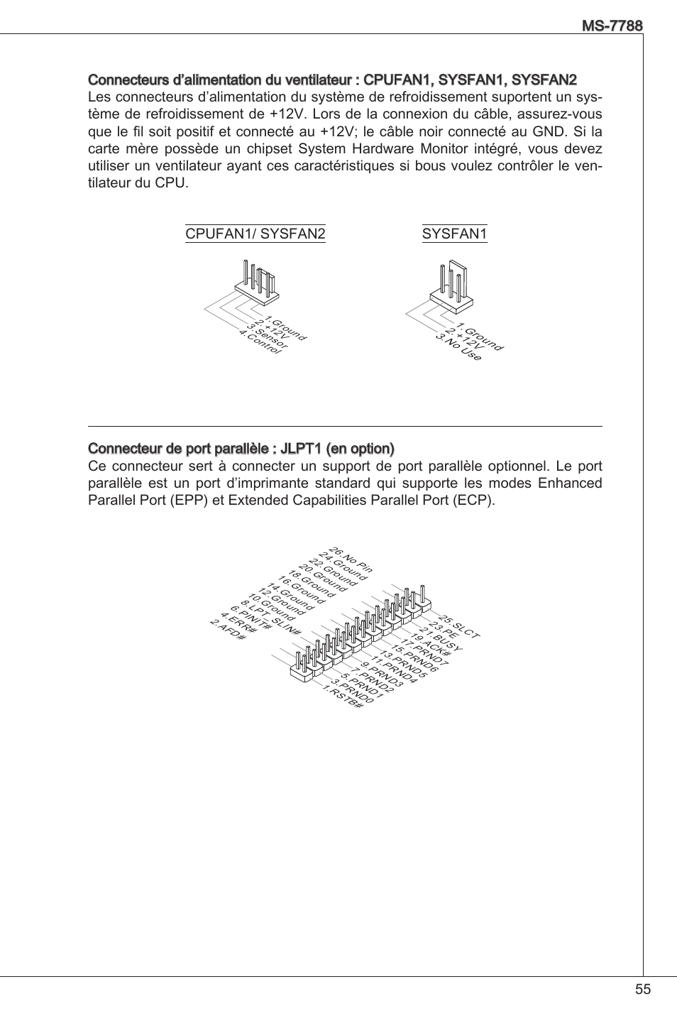 Cpufan/ sysfan2 sysfan | MSI H61M-P20 (G3) User Manual | Page 55 / 159
