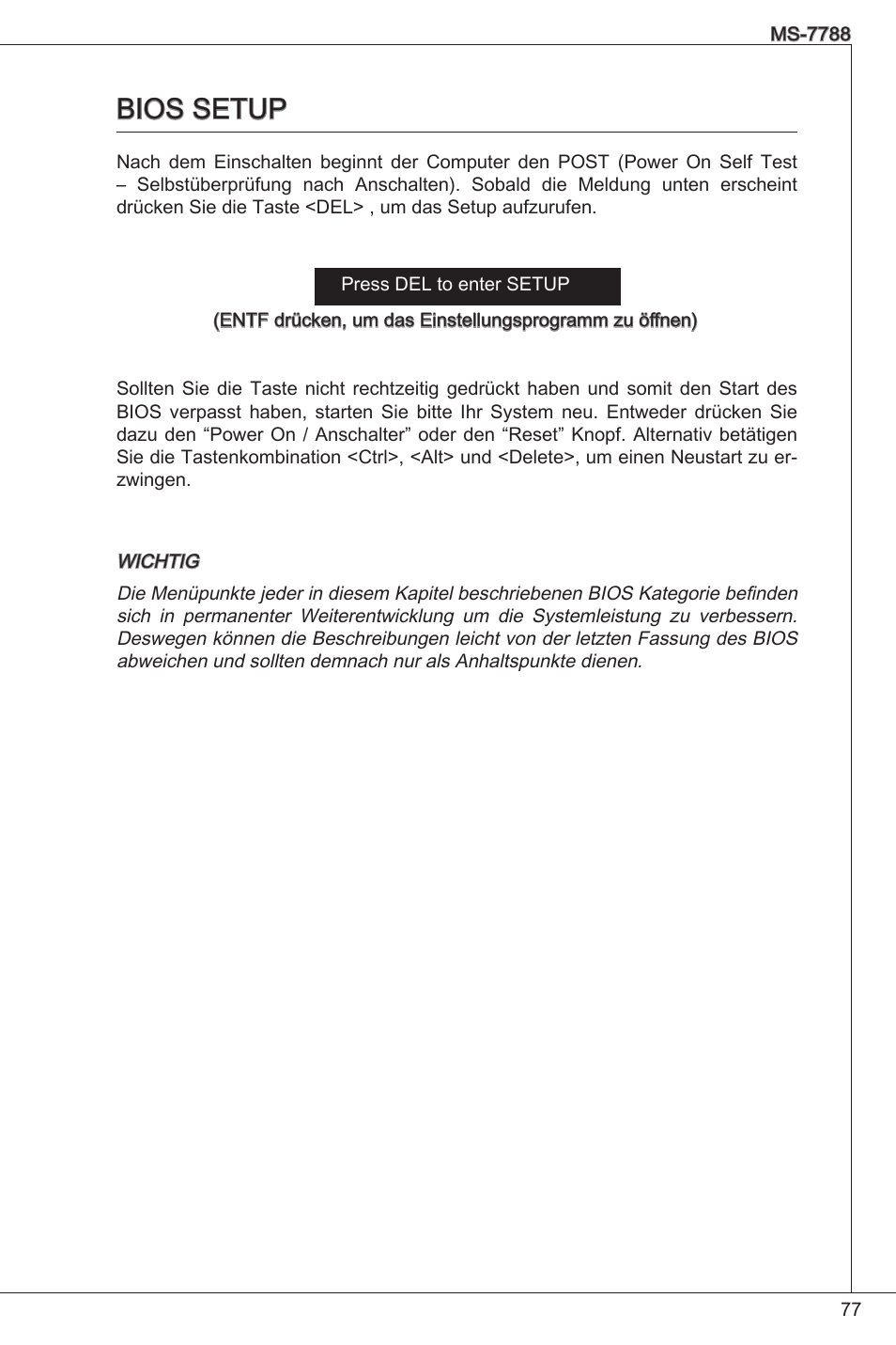 Bios setup | MSI H61M-P20 (G3) User Manual | Page 77 / 159