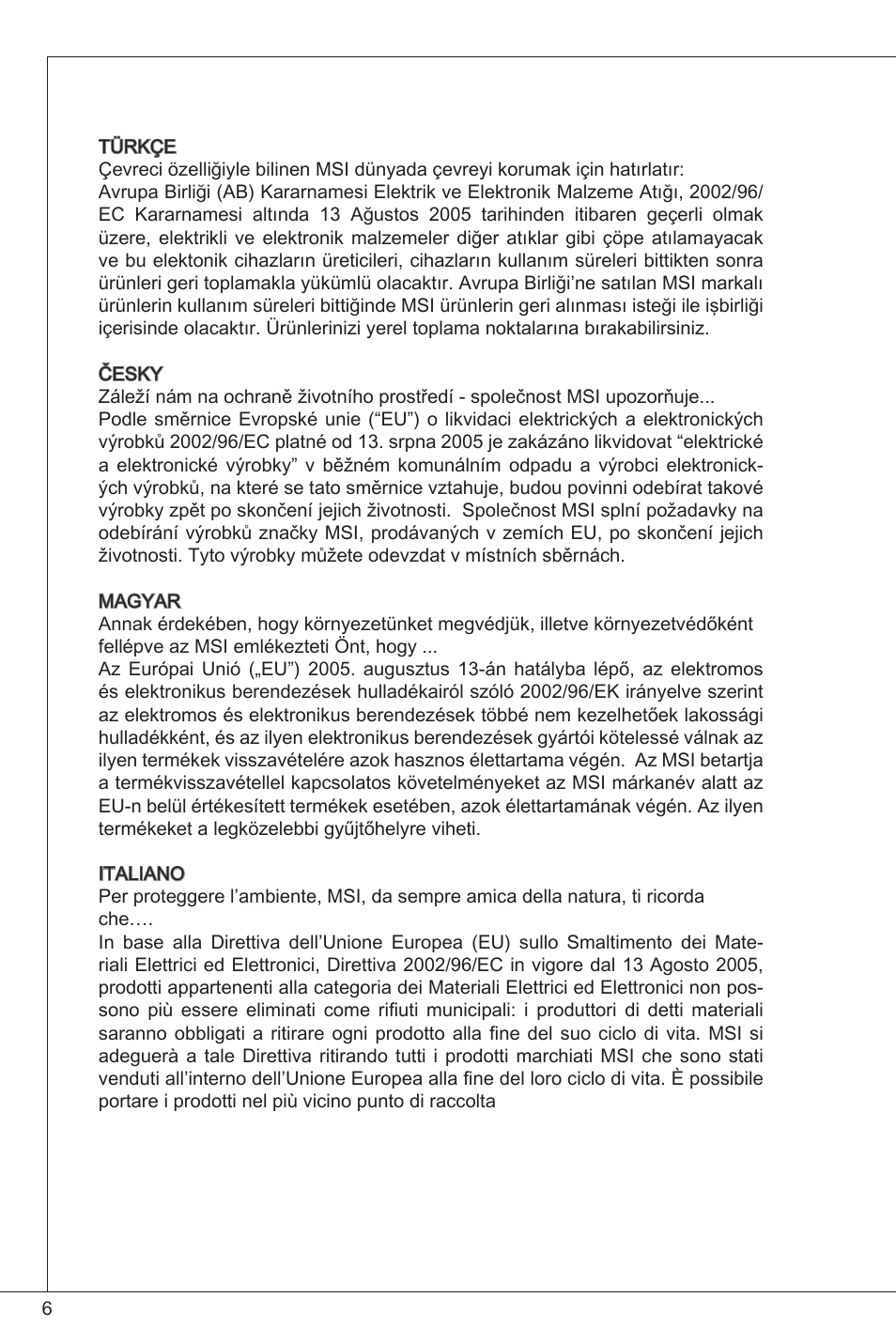 MSI G41M-P33 Combo User Manual | Page 6 / 153