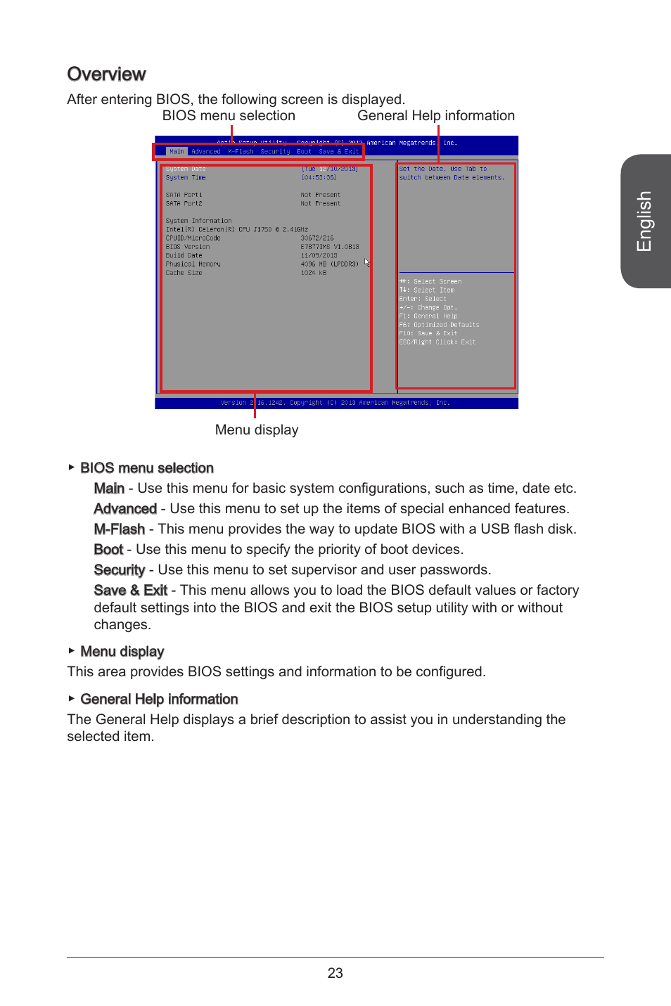 English, Overview | MSI J1900I User Manual | Page 23 / 122