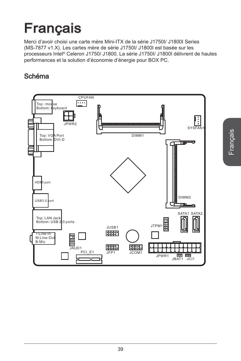 Français, Schéma | MSI J1800I User Manual | Page 39 / 122