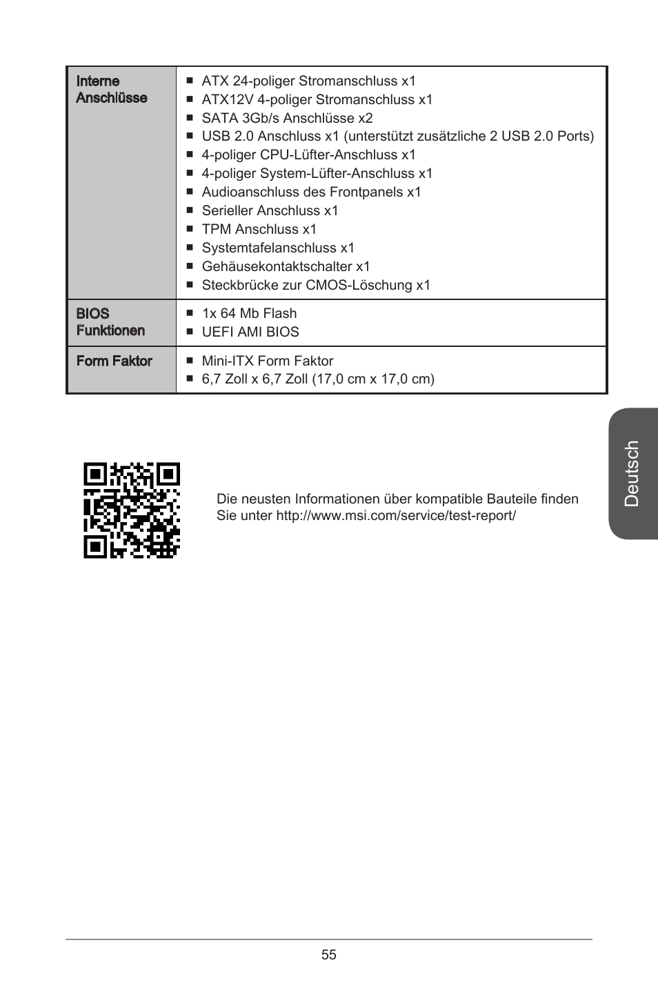 Deutsch | MSI J1800I User Manual | Page 55 / 122