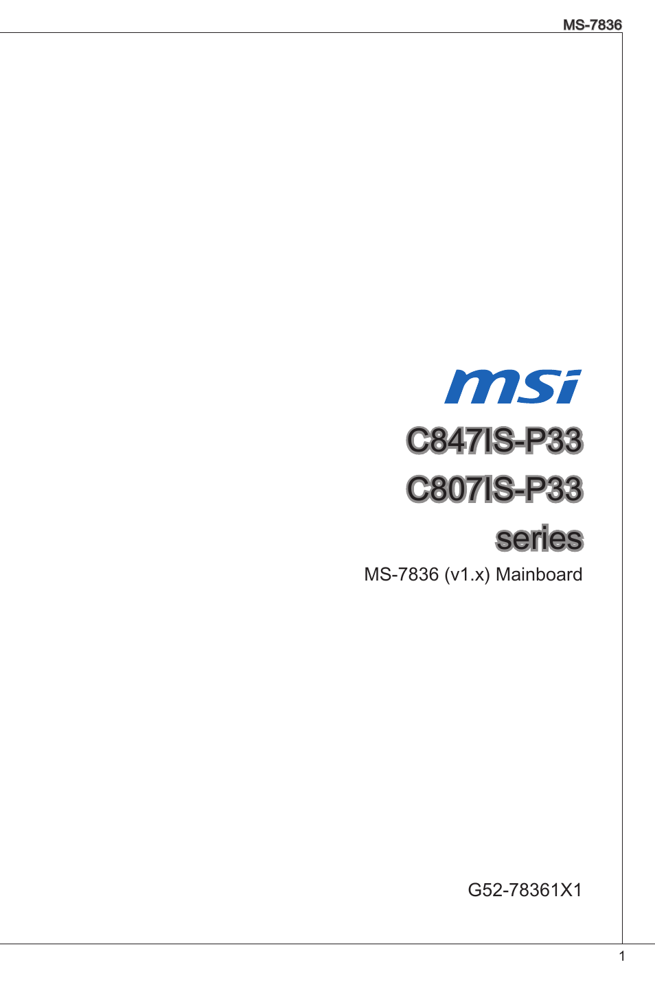 MSI C847IS-P33 User Manual | 108 pages