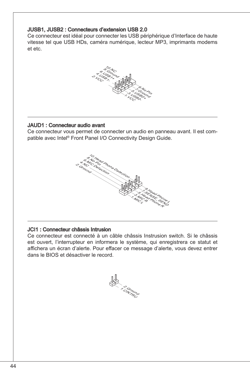 Front panel i/o connectivity design guide | MSI C847IS-P33 User Manual | Page 44 / 108