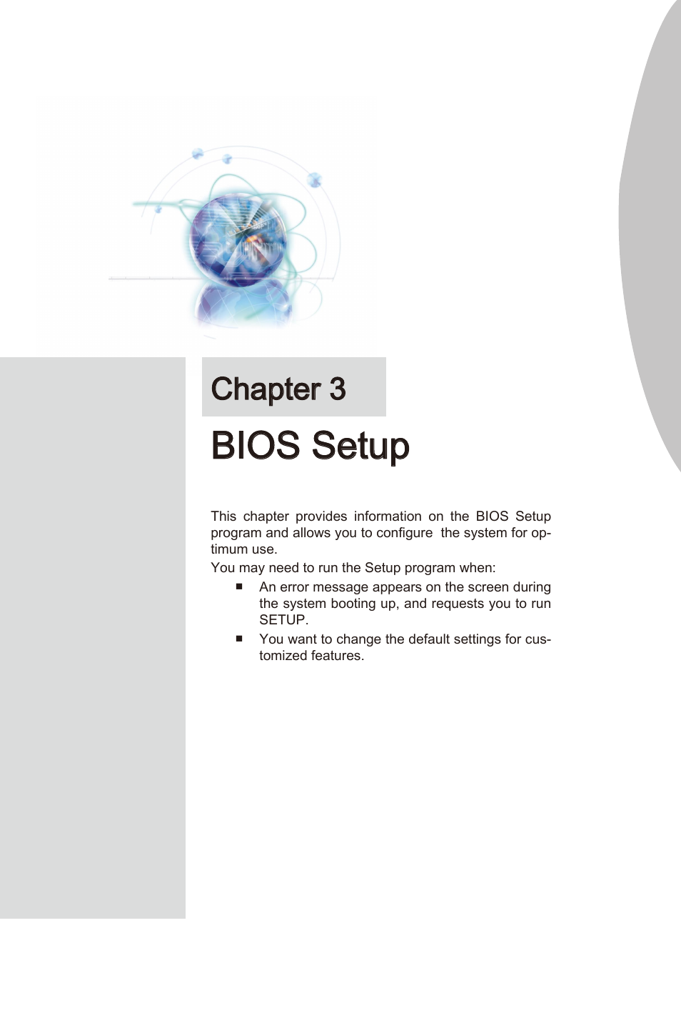 Chapter 3, Bios setup, Chapter 3 bios setup -1 | MSI 990FXA-GD80 User Manual | Page 41 / 76