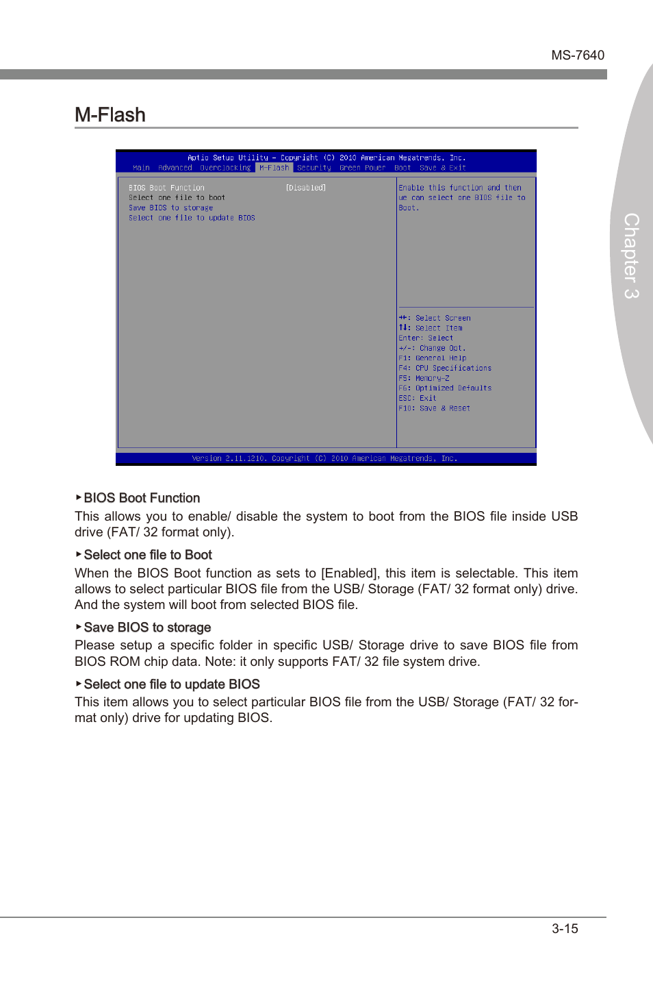 M-flash, M-flash -15, Chapter 3 | Chapter 3 m-flash | MSI 990FXA-GD80 User Manual | Page 55 / 76