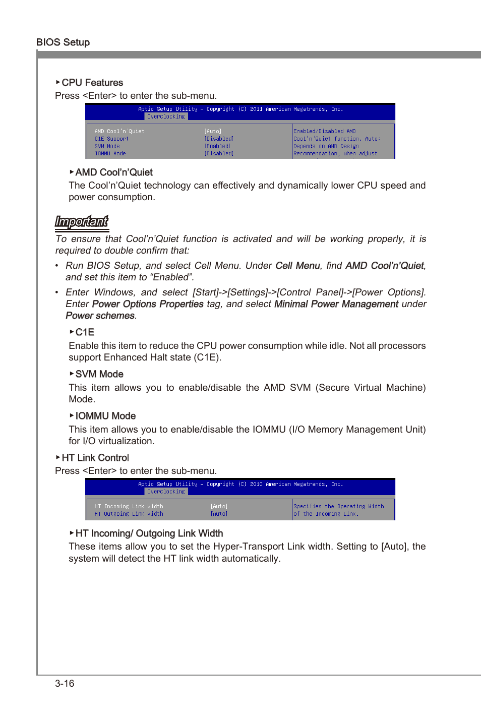 Chapter 3, Important | MSI 990FXA-GD65 User Manual | Page 52 / 74