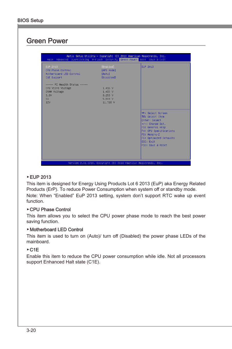 Green power, Green power -20, Chapter 3 | Chapter 3 green power | MSI 990FXA-GD65 User Manual | Page 56 / 74