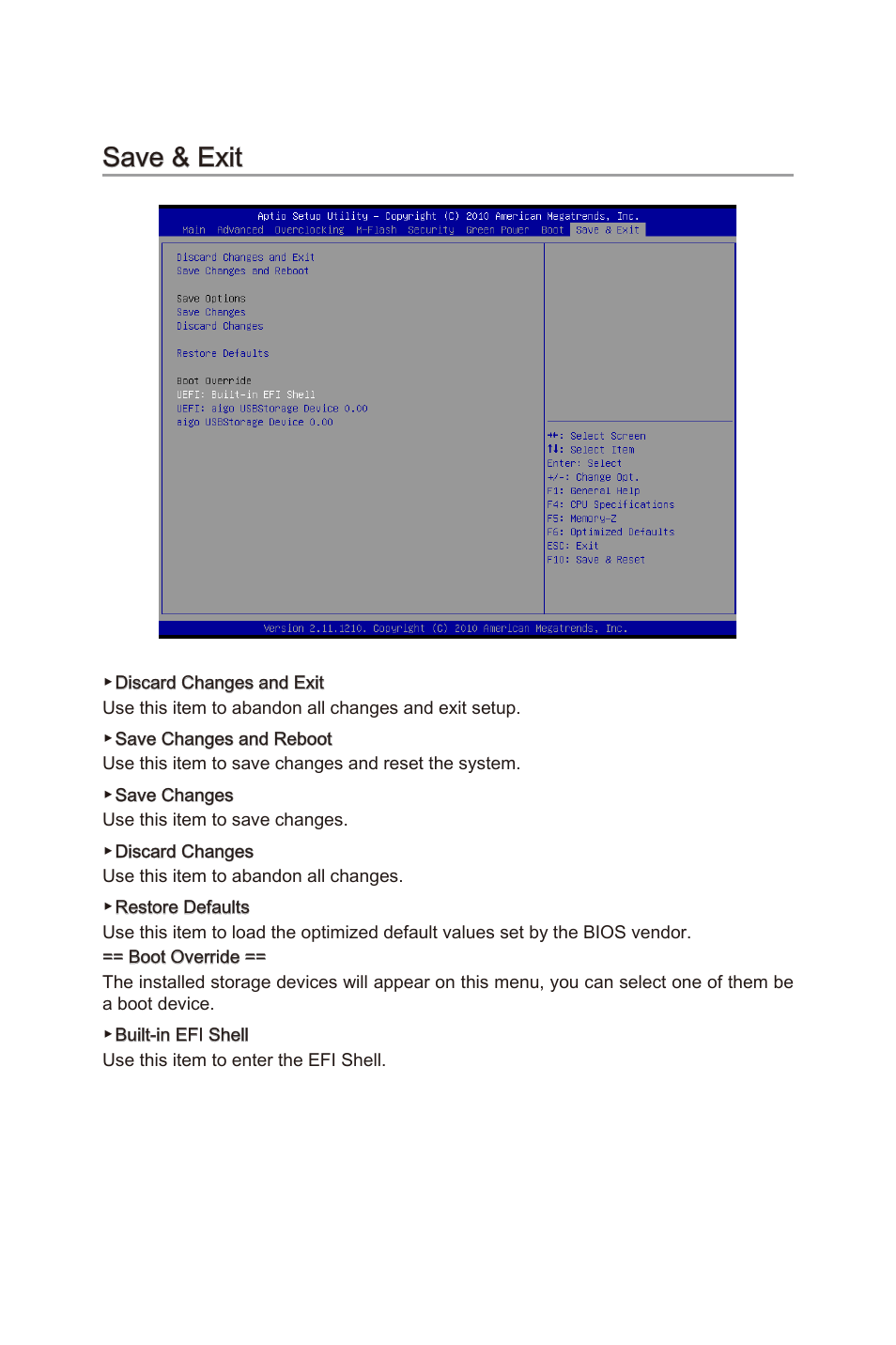 Save & exit, Save & ext -22, Save & ext | MSI 990FXA-GD65 User Manual | Page 58 / 74