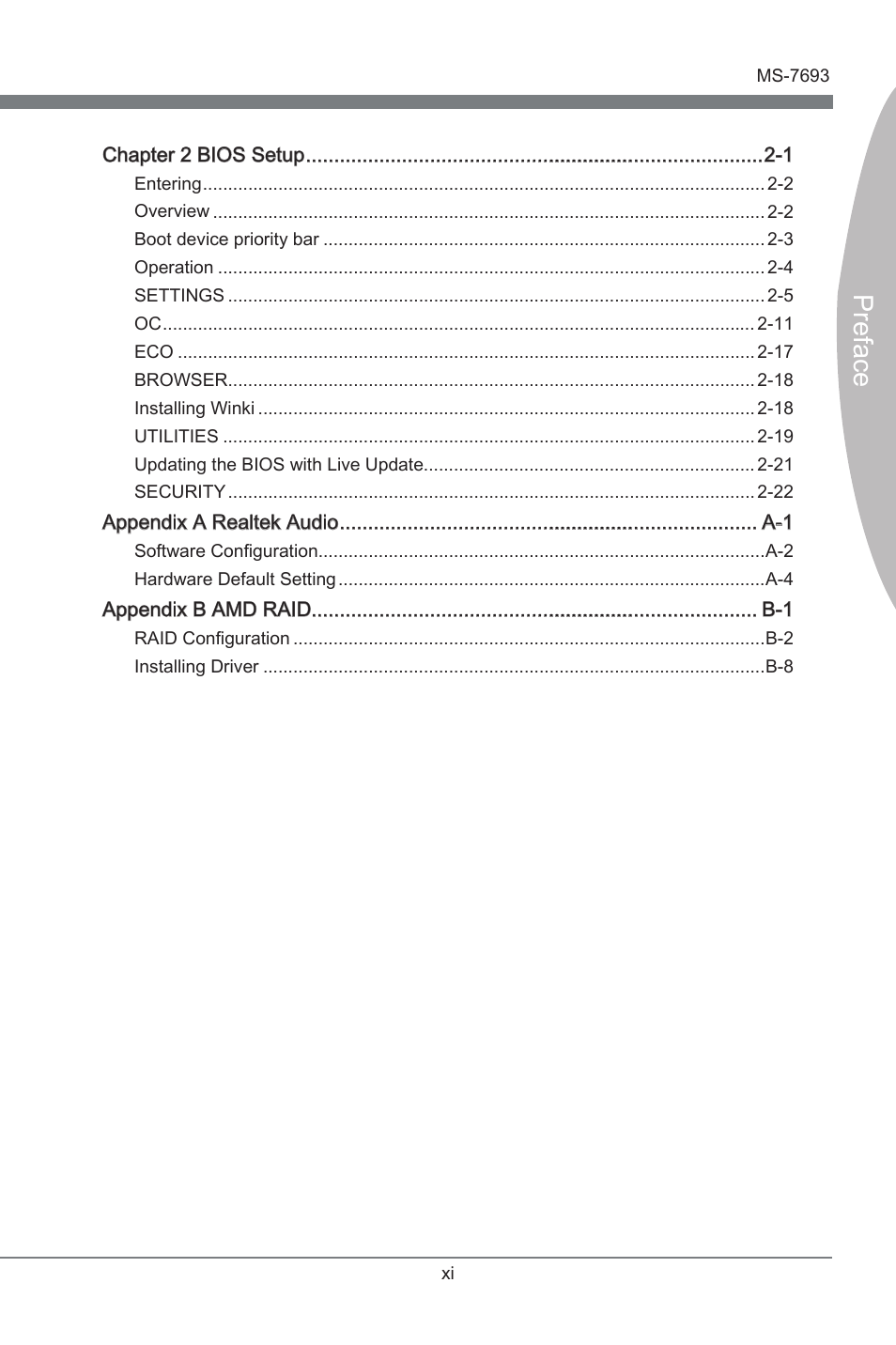 Preface | MSI 970A-G43 User Manual | Page 11 / 80