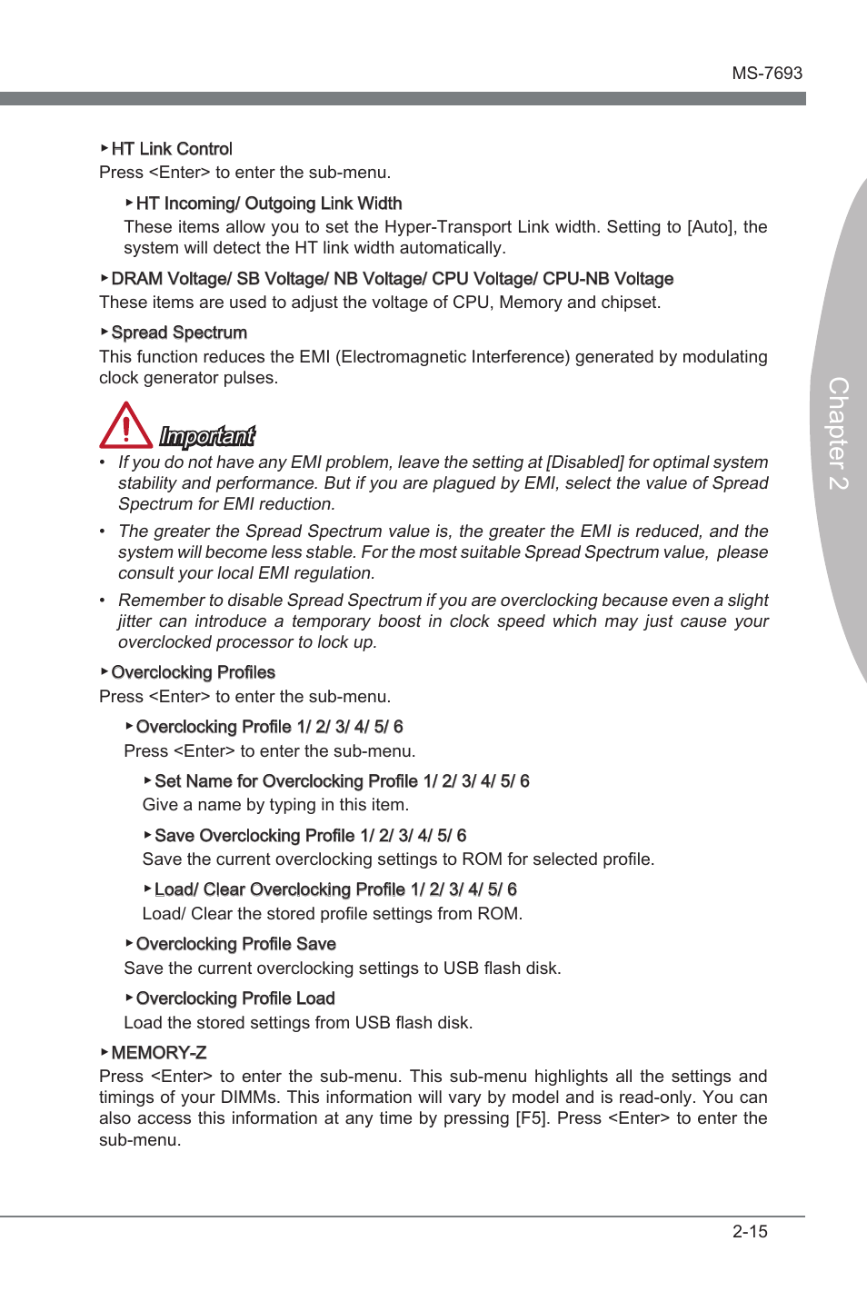 Chapter 2, Important | MSI 970A-G43 User Manual | Page 57 / 80