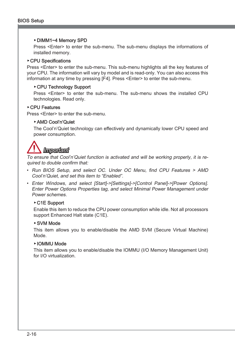 Important | MSI 970A-G43 User Manual | Page 58 / 80
