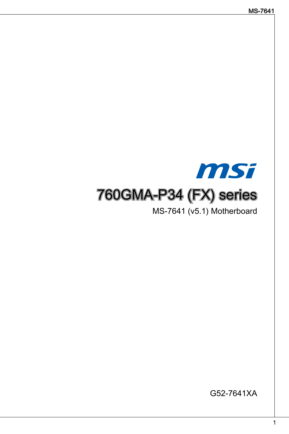 MSI 760GMA-P34 (FX) User Manual | 172 pages