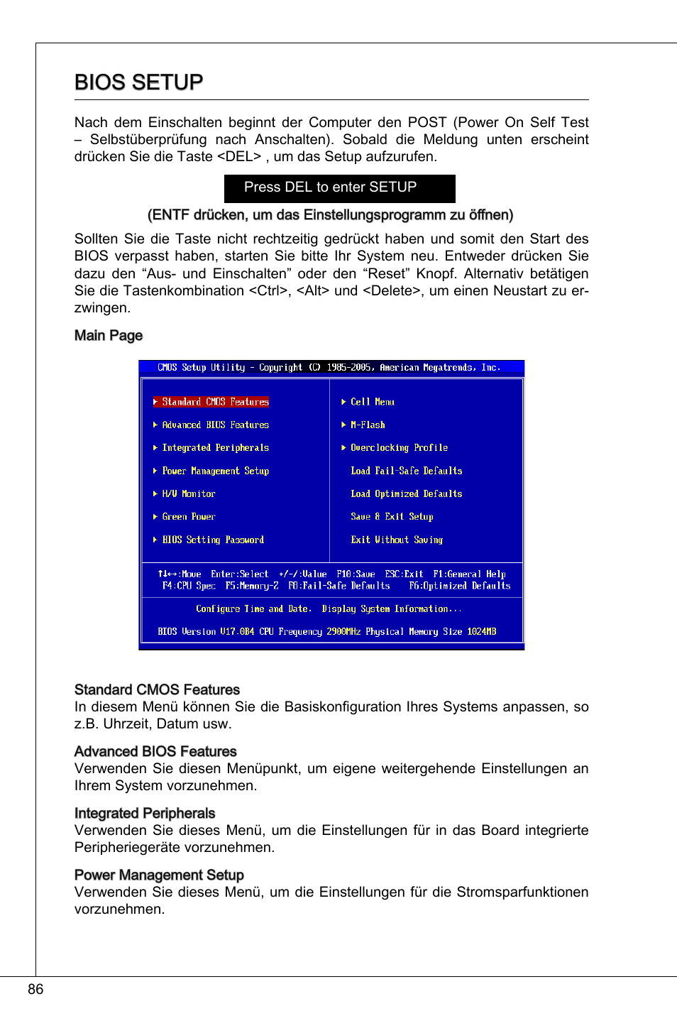 Bios setup | MSI 760GMA-P34 (FX) User Manual | Page 86 / 172