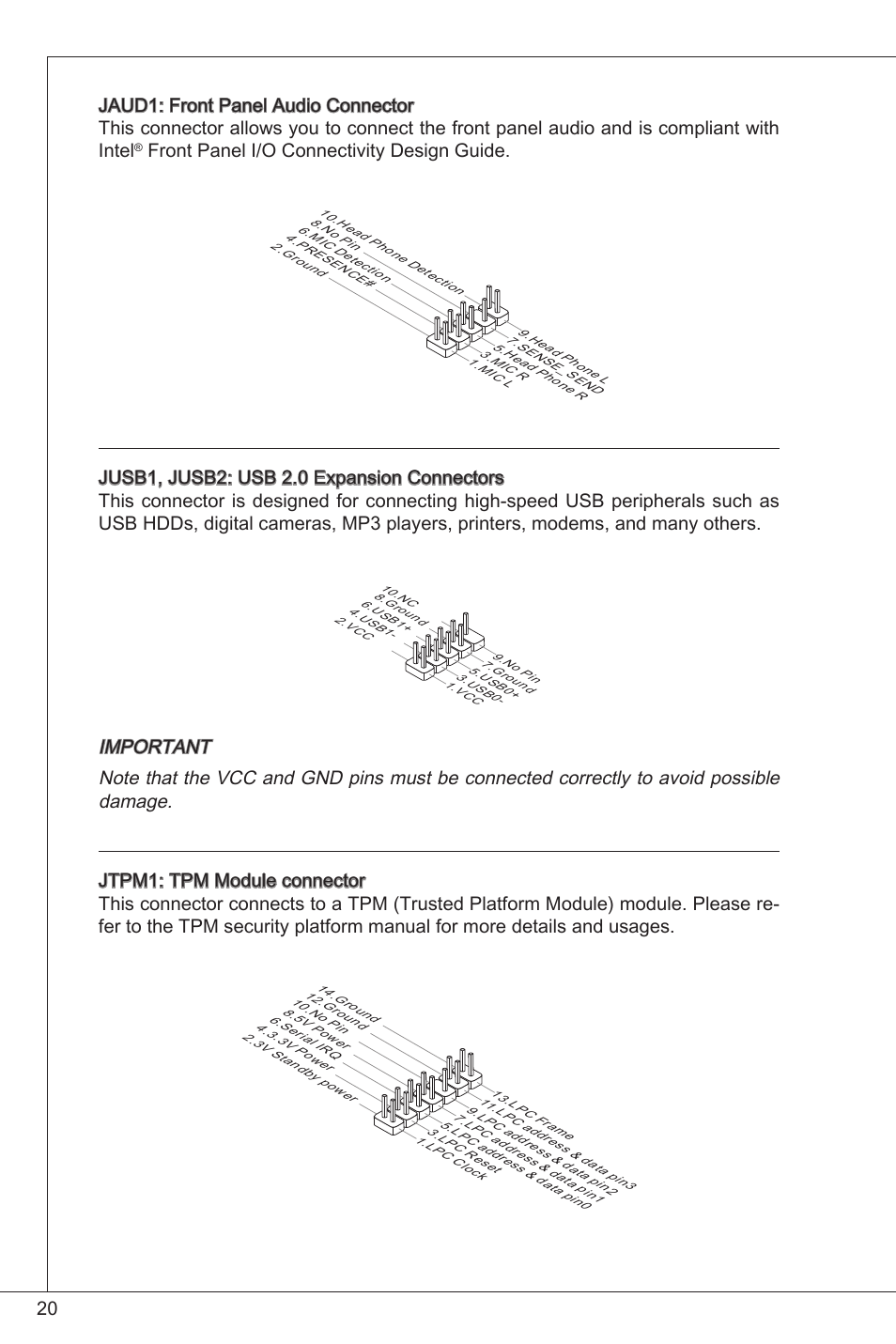 Front panel i/o connectivity design guide | MSI 760GM-P34 (FX) User Manual | Page 20 / 171