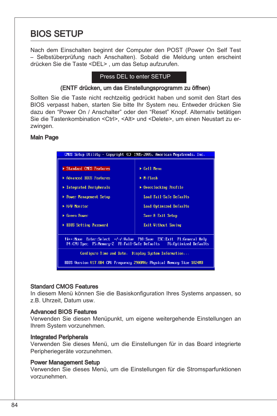 Bios setup | MSI 760GM-P34 (FX) User Manual | Page 84 / 171