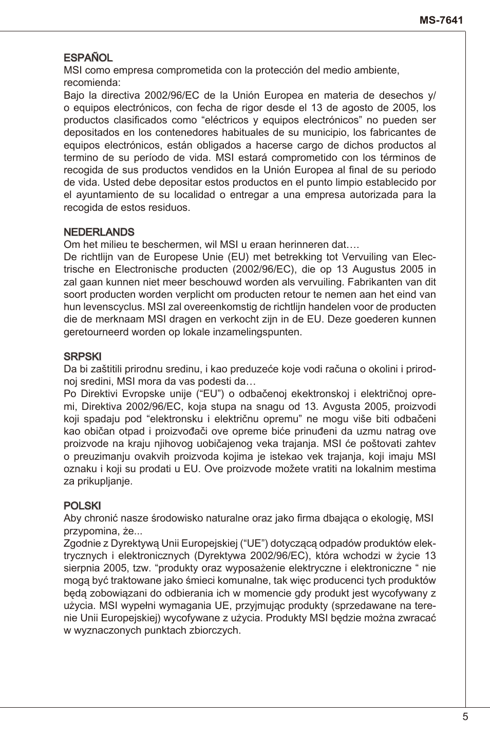 MSI 760GM-P23 (FX) User Manual | Page 5 / 169