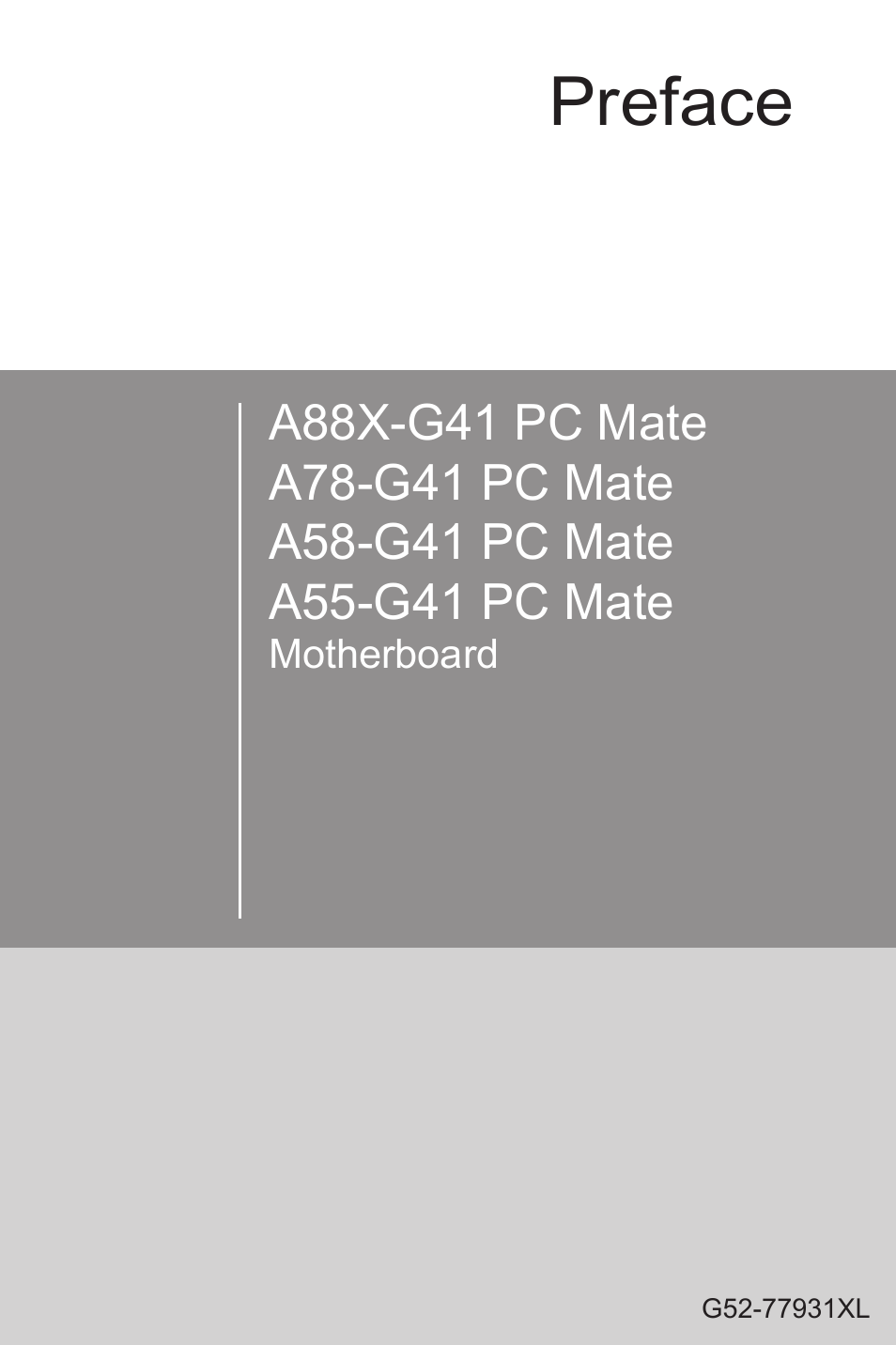 MSI A88X-G41 PC Mate User Manual | 94 pages