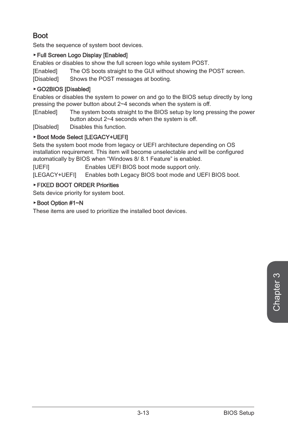 Boot, Boot -13, Chapter 3 | MSI A88X-G41 PC Mate User Manual | Page 69 / 94