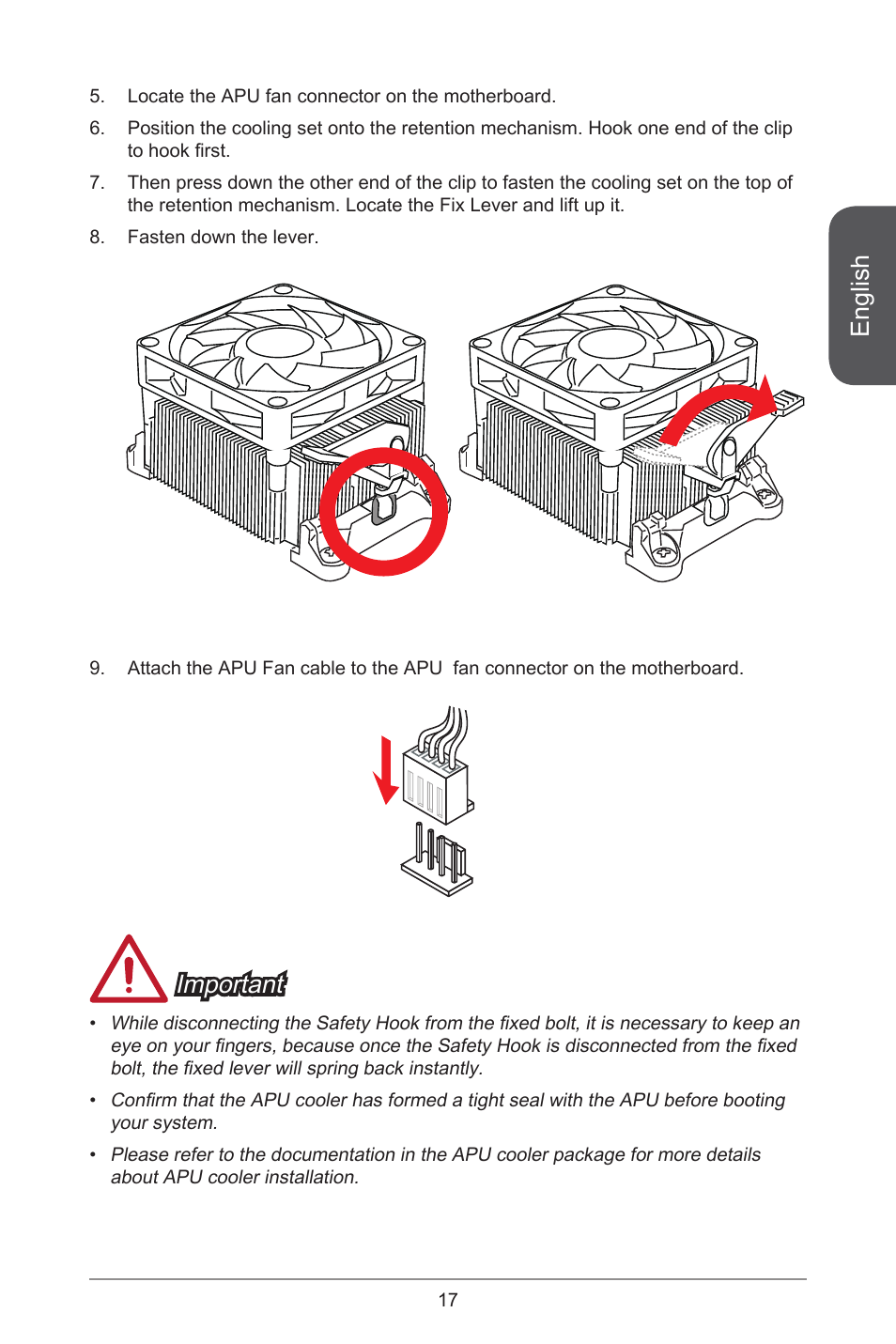 English, Important | MSI A78M-E45 User Manual | Page 17 / 186