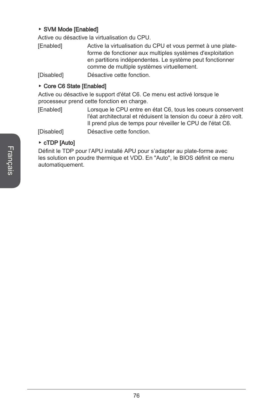 Français | MSI A78M-E45 User Manual | Page 76 / 186