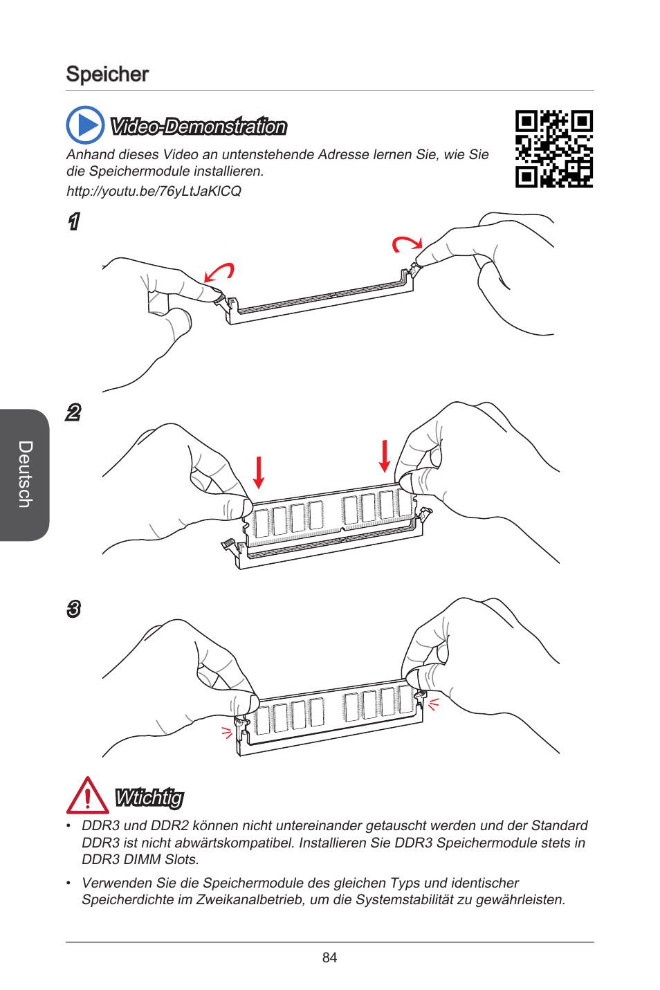 Speicher | MSI A78M-E45 User Manual | Page 84 / 186