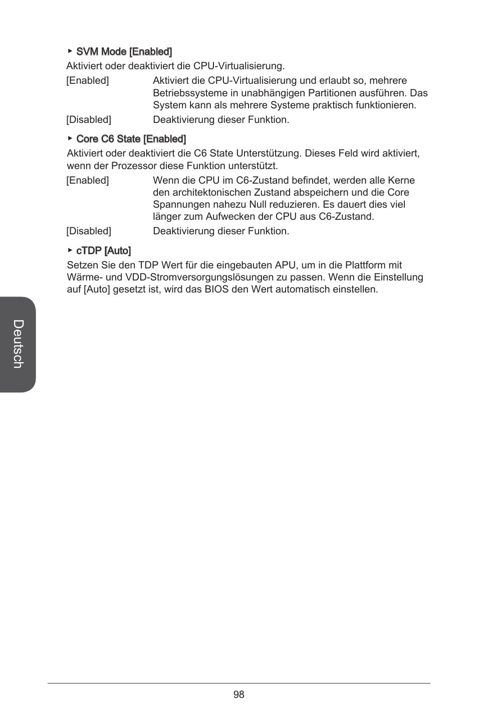 Deutsch | MSI A78M-E45 User Manual | Page 98 / 186