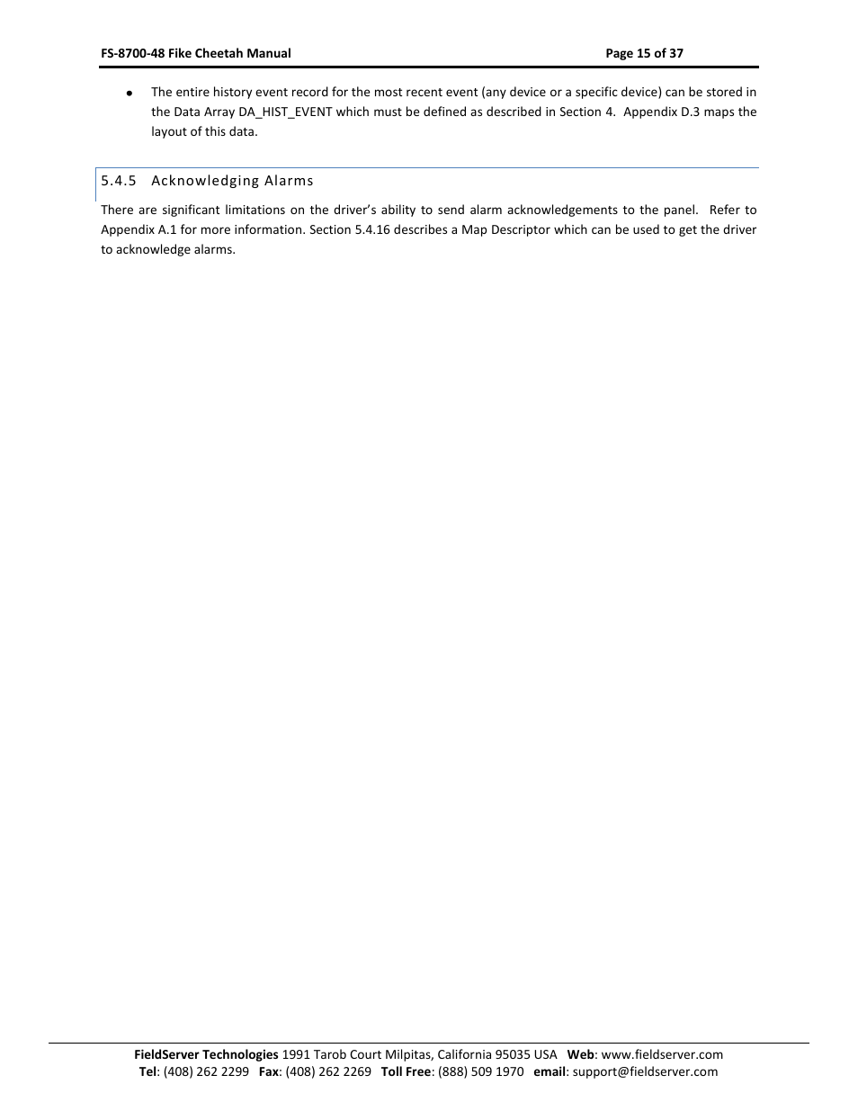Acknowledging alarms | Sierra Monitor Company FS-8700-48 User Manual | Page 14 / 36