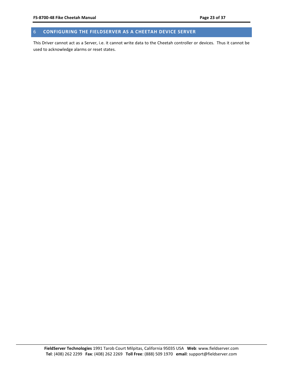Sierra Monitor Company FS-8700-48 User Manual | Page 22 / 36
