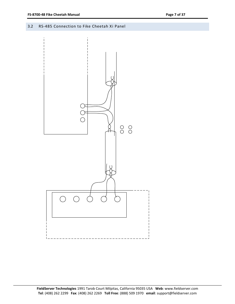 Rs-485 connection to fike cheetah xi panel | Sierra Monitor Company FS-8700-48 User Manual | Page 6 / 36