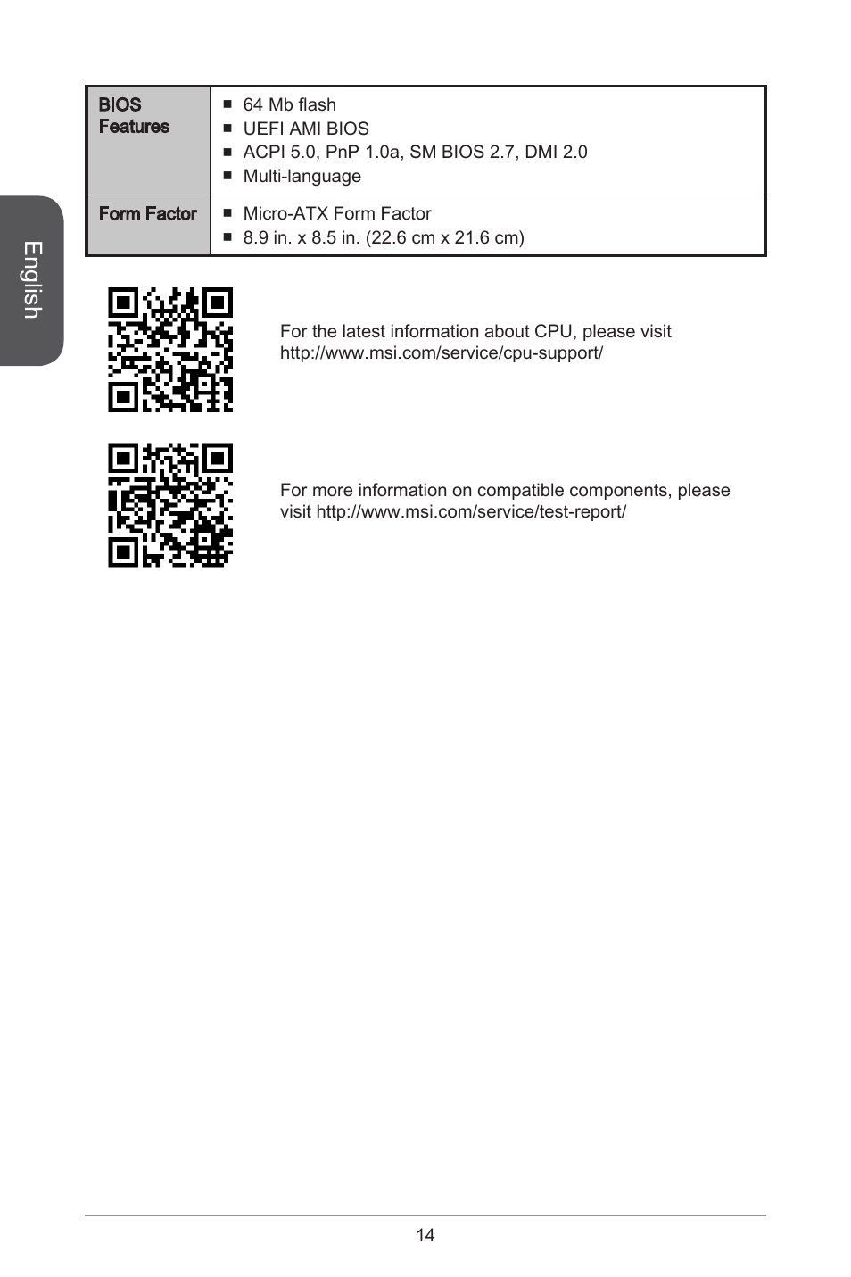 English | MSI A55M-E35 User Manual | Page 14 / 186