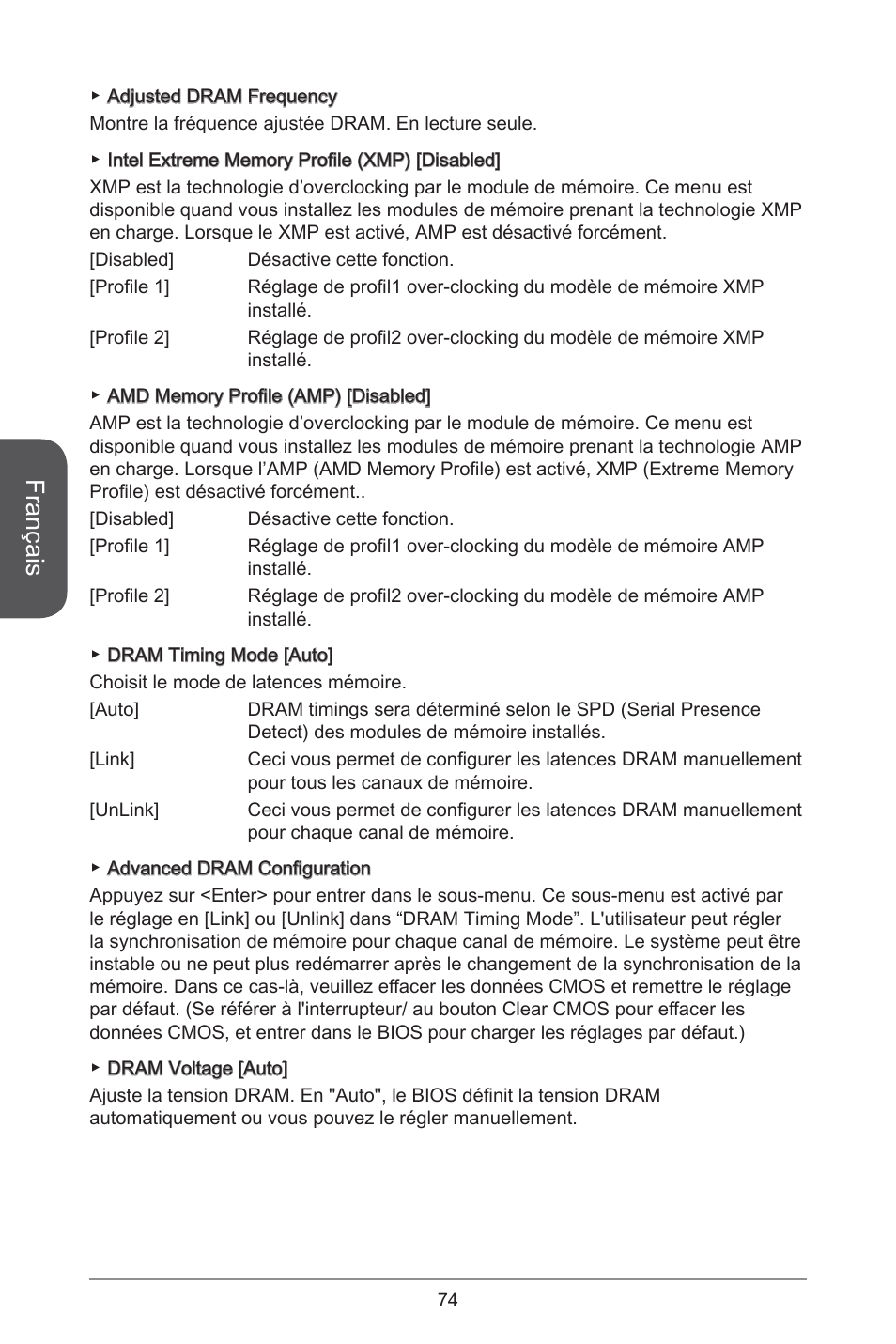 Français | MSI A55M-E35 User Manual | Page 74 / 186