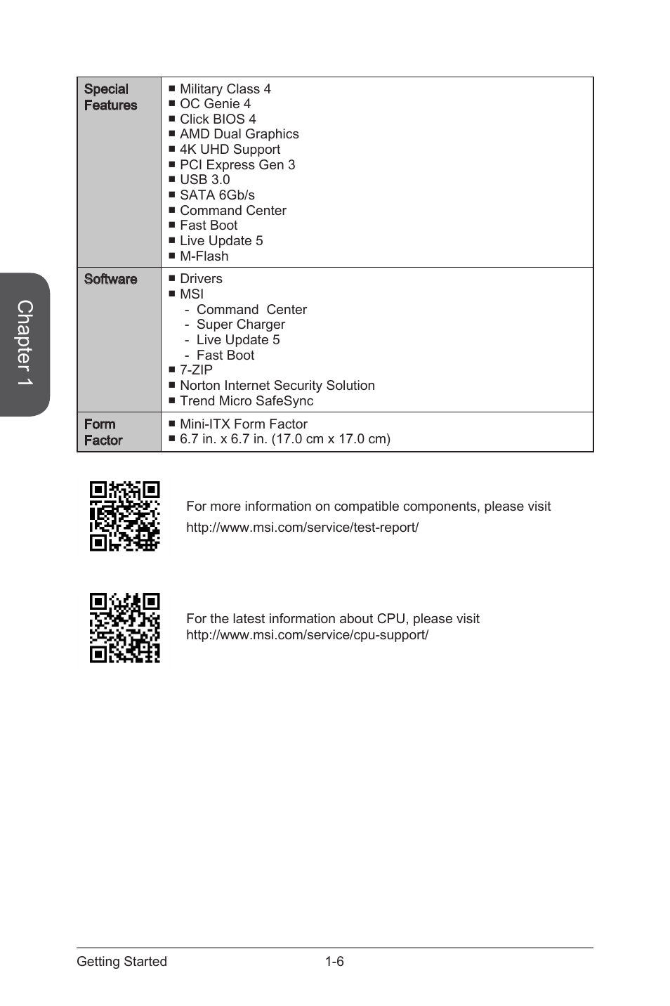 Chapter 1 | MSI A88XI AC User Manual | Page 20 / 94