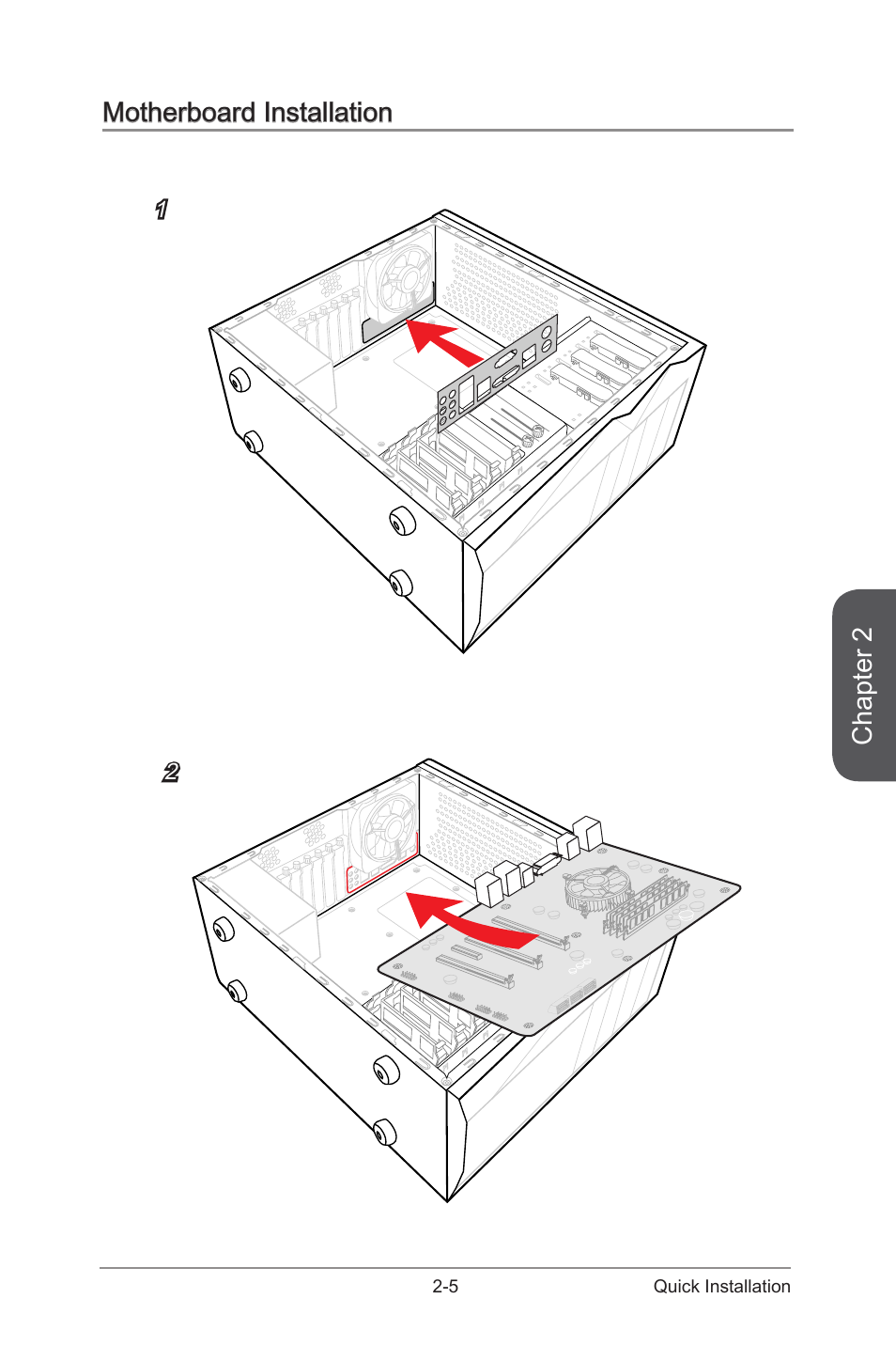 Motherboard installation, Motherboard installation -5, Chapter 2 | MSI A88XI AC User Manual | Page 45 / 94