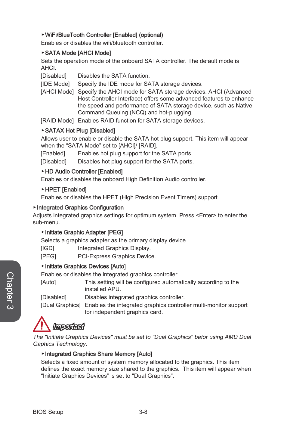 Chapter 3, Important | MSI A88XI AC User Manual | Page 62 / 94