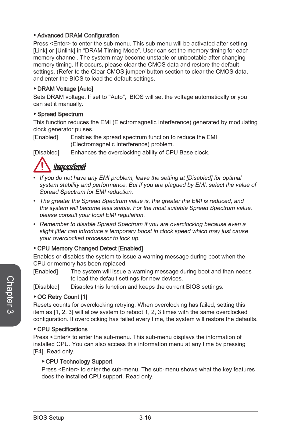 Chapter 3, Important | MSI A88XI AC User Manual | Page 70 / 94