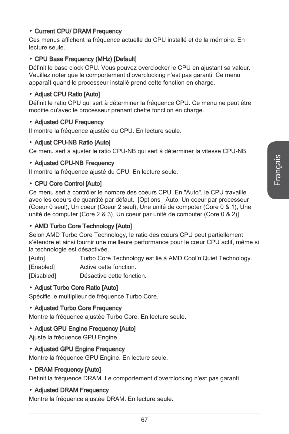 Français | MSI A55M-E33 User Manual | Page 67 / 170