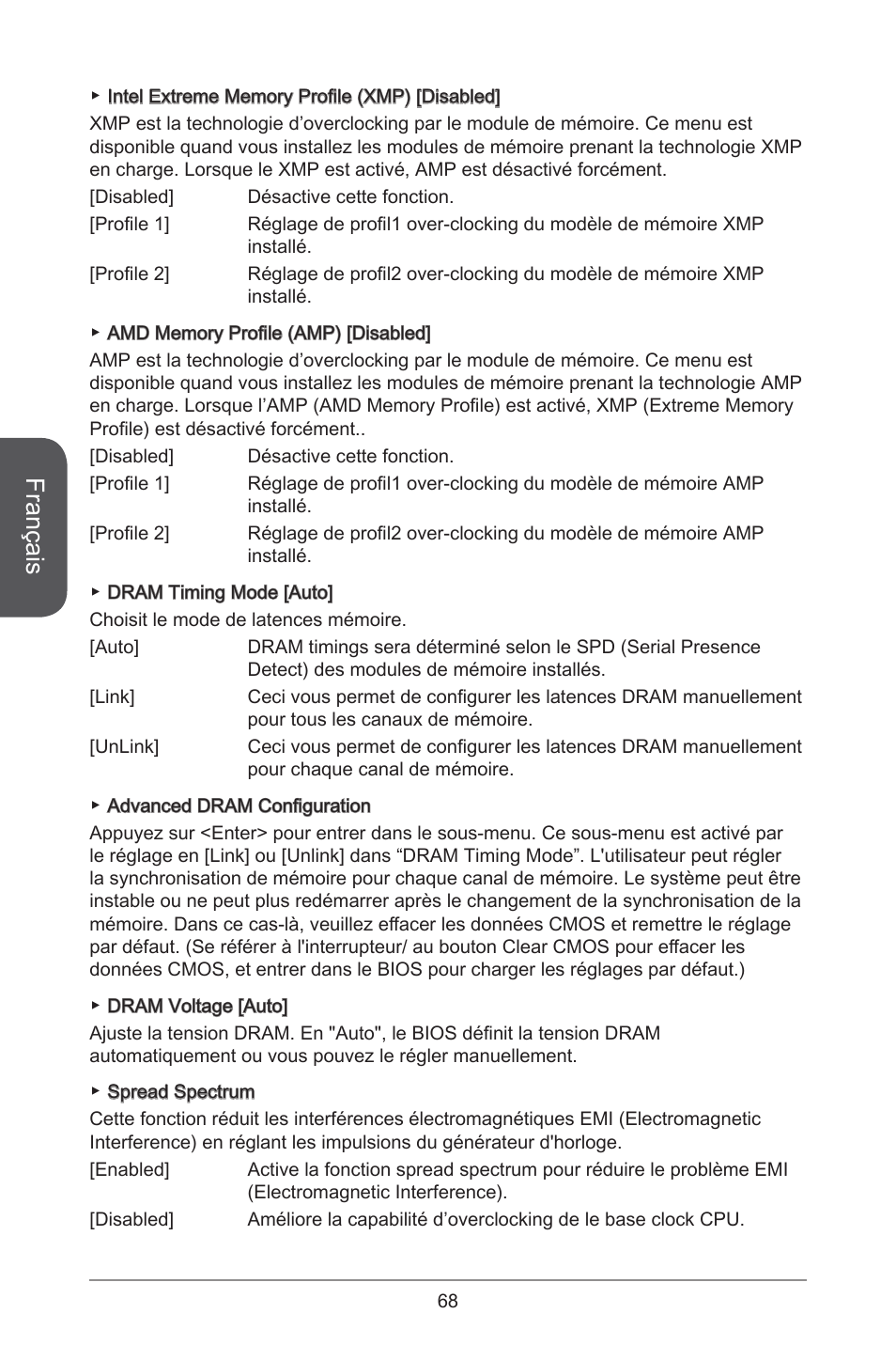 Français | MSI A55M-E33 User Manual | Page 68 / 170