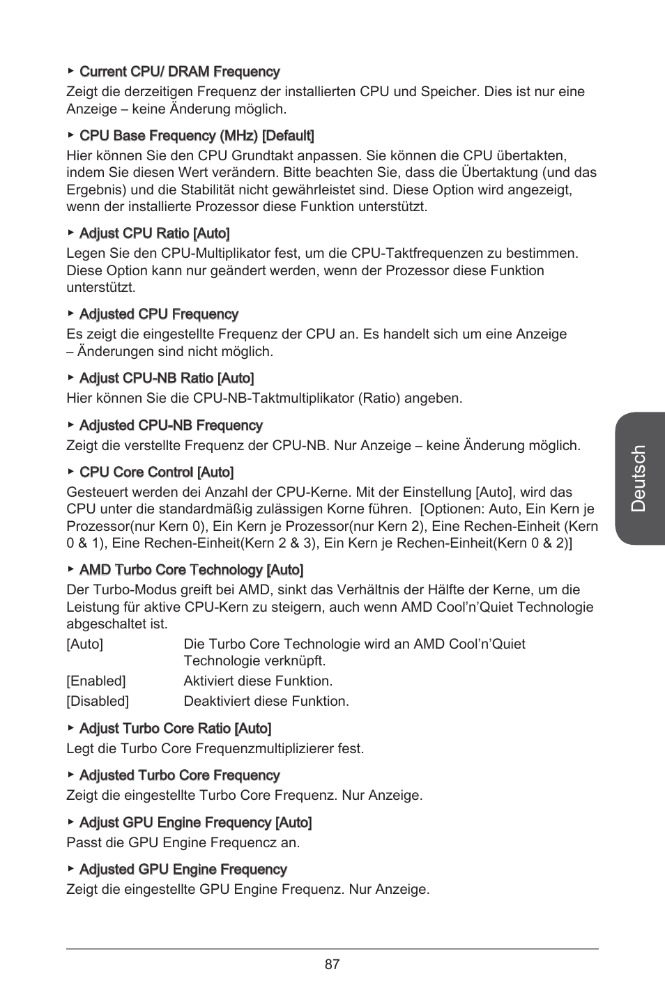 Deutsch | MSI A55M-E33 User Manual | Page 87 / 170